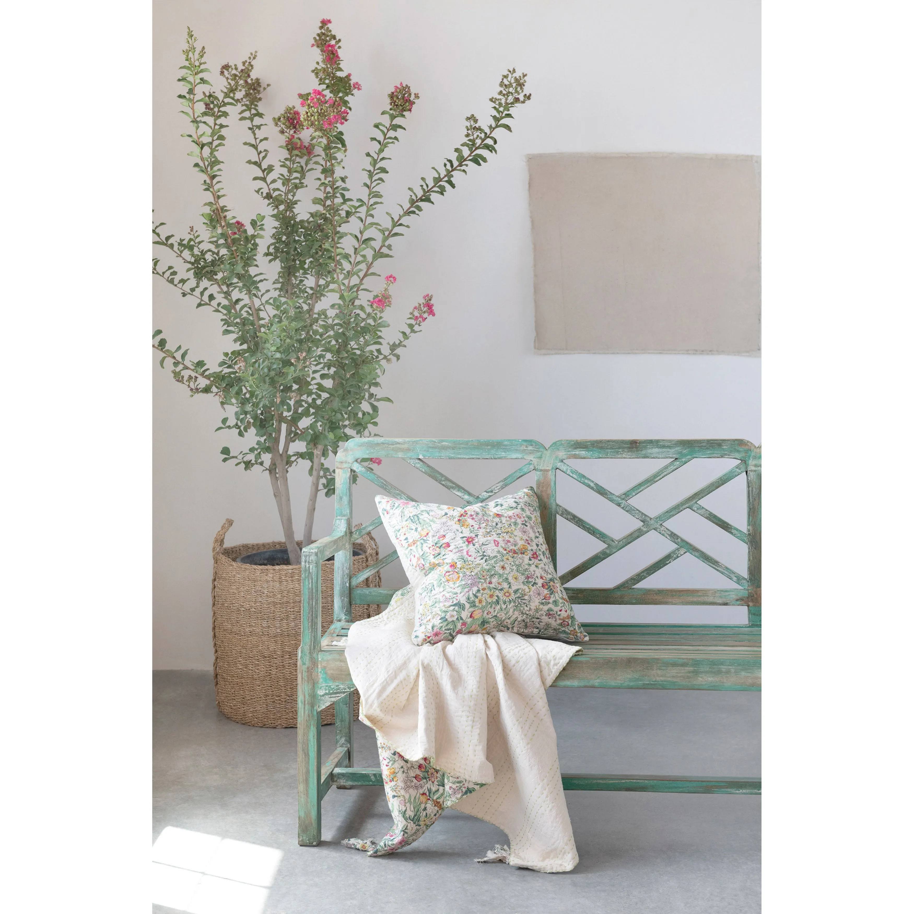 Cottage Rose Quilted Throw