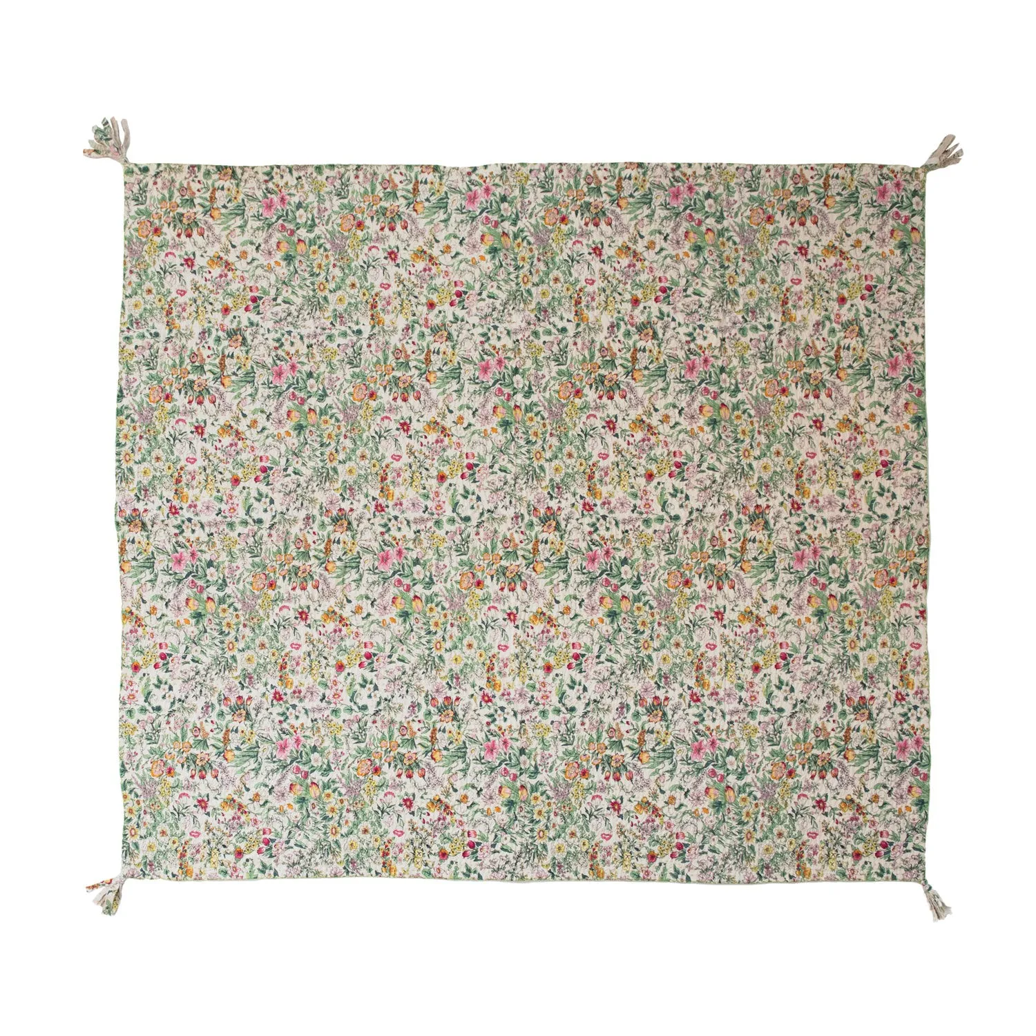 Cottage Rose Quilted Throw