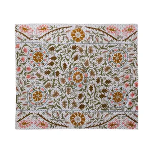 Cottagecore Embroidered Reversible Throw