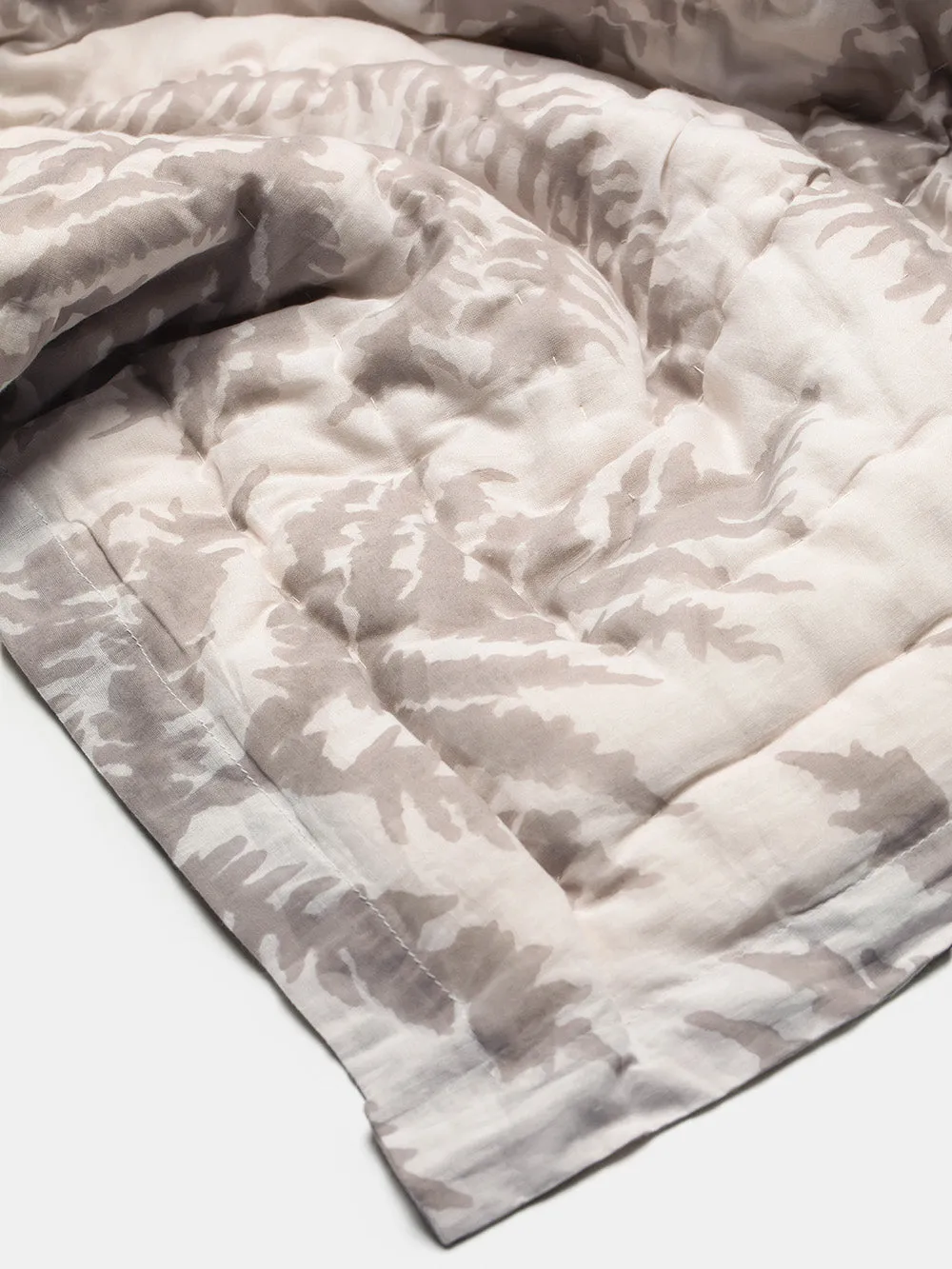 Cotton Hand-stitched Travel Quilt in Fern