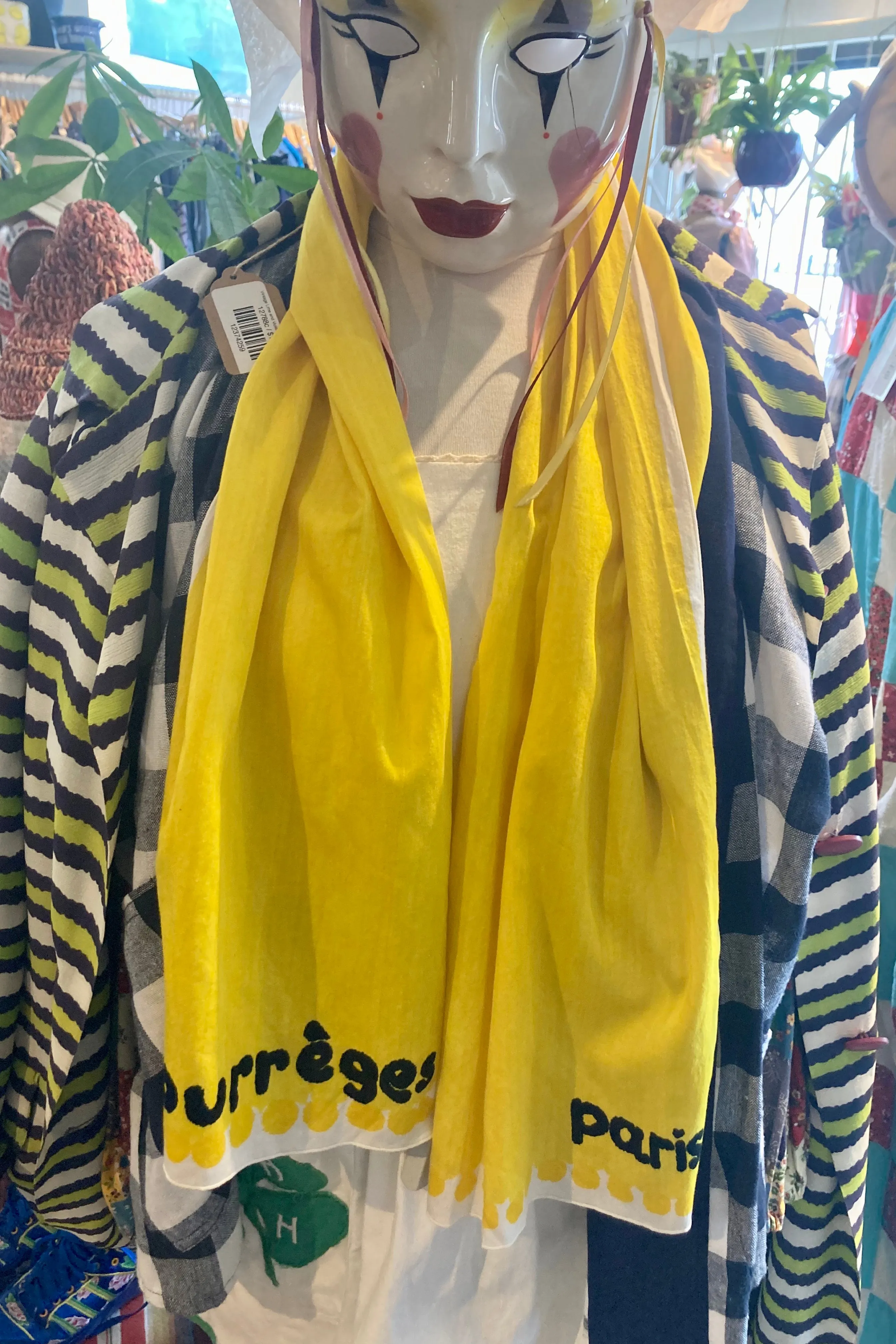 Courreges Yellow Cotton Scarf