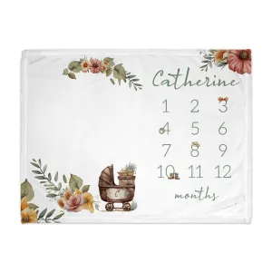 Cowgirl Personalized Milestone Baby Blanket