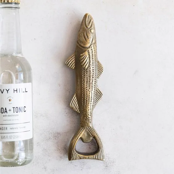 CREATIVE CO-OP- CAST ALUMINUM FISH SHAPED BOTTLE OPENER