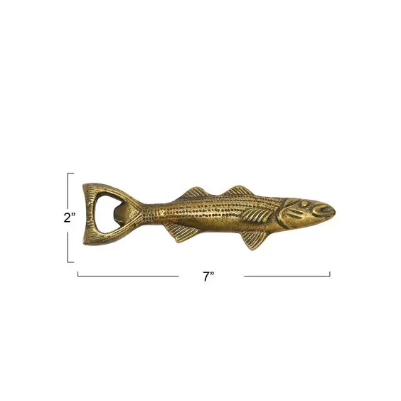CREATIVE CO-OP- CAST ALUMINUM FISH SHAPED BOTTLE OPENER