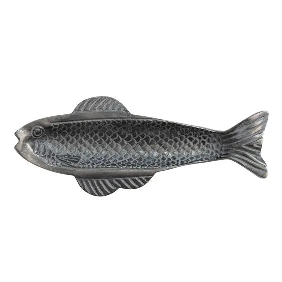 CREATIVE CO-OP- CAST ALUMINUM FISH SHAPED DISH