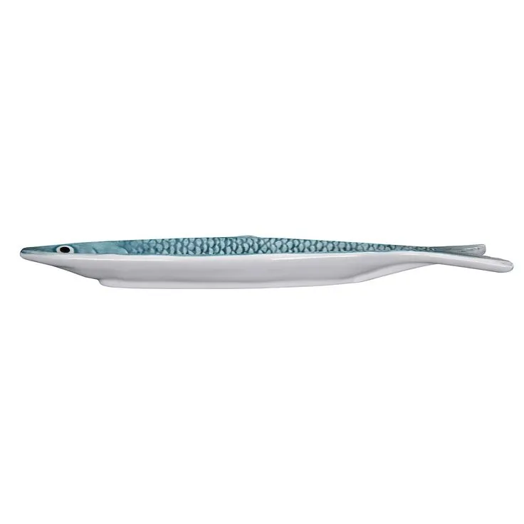 CREATIVE CO-OP- HAND-PAINTED SARDINE PLATE