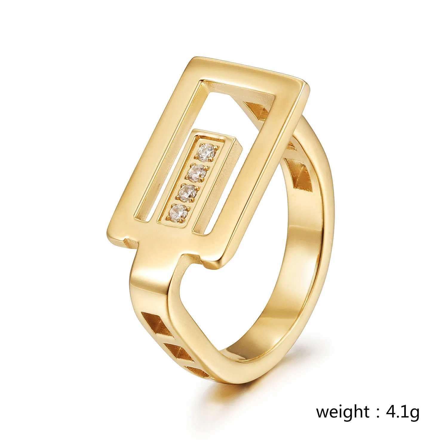 Creative G-shaped ring-NSR252STGCZD