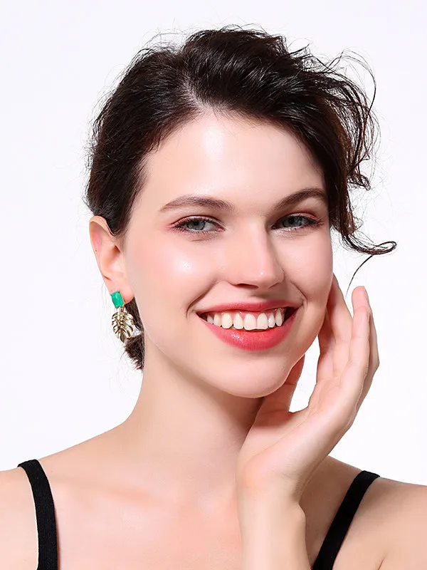 Creative Palm Leaf Pattern Earrings