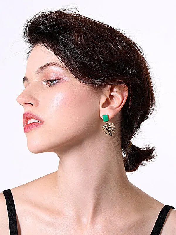 Creative Palm Leaf Pattern Earrings
