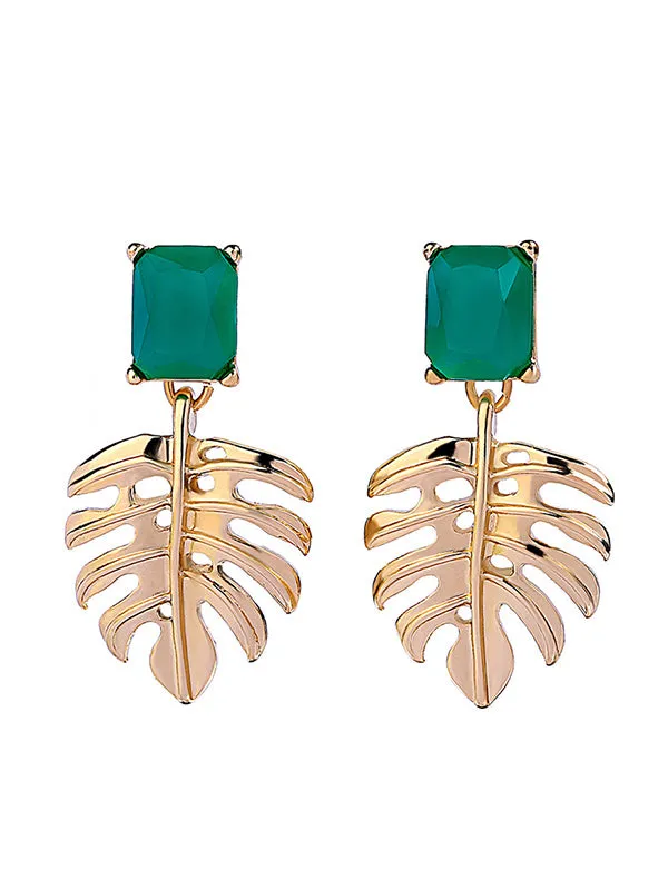 Creative Palm Leaf Pattern Earrings