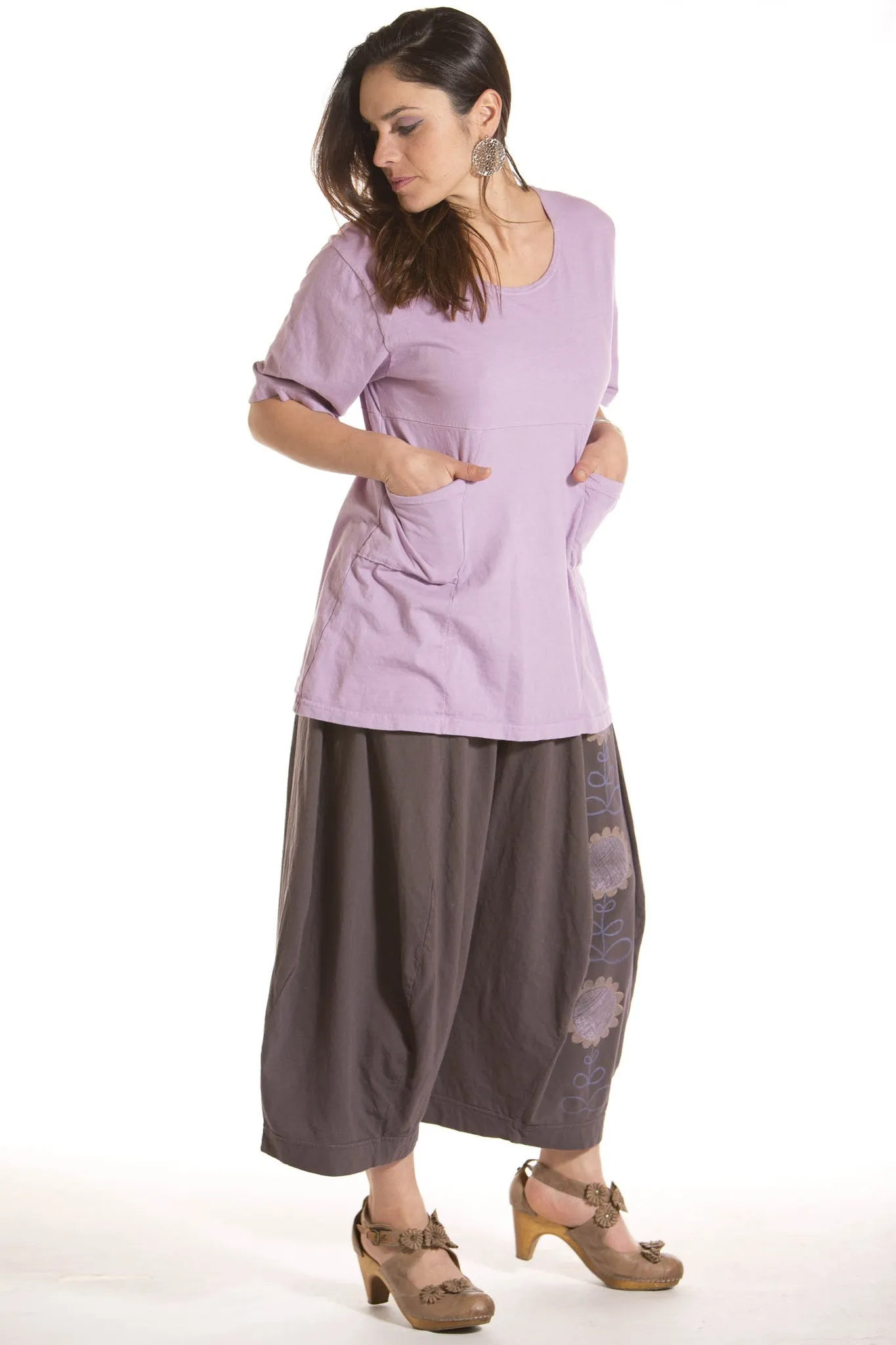 Cropped OJ 3-D Pant Printed- Blue Fish Clothing