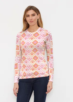 Cubed Pink (7809) ~ Butterknit Long Sleeve Crew Top