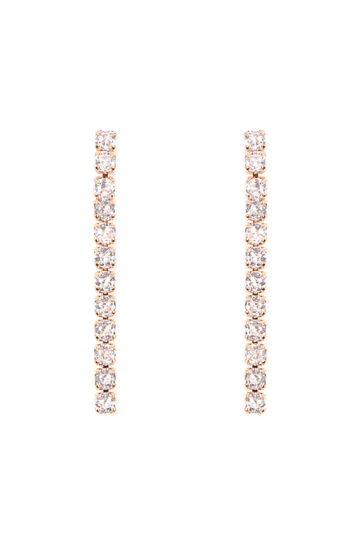 CUBIC ZIRCONIA 3MM 1 ROW NECKLACE AND EARRING SET