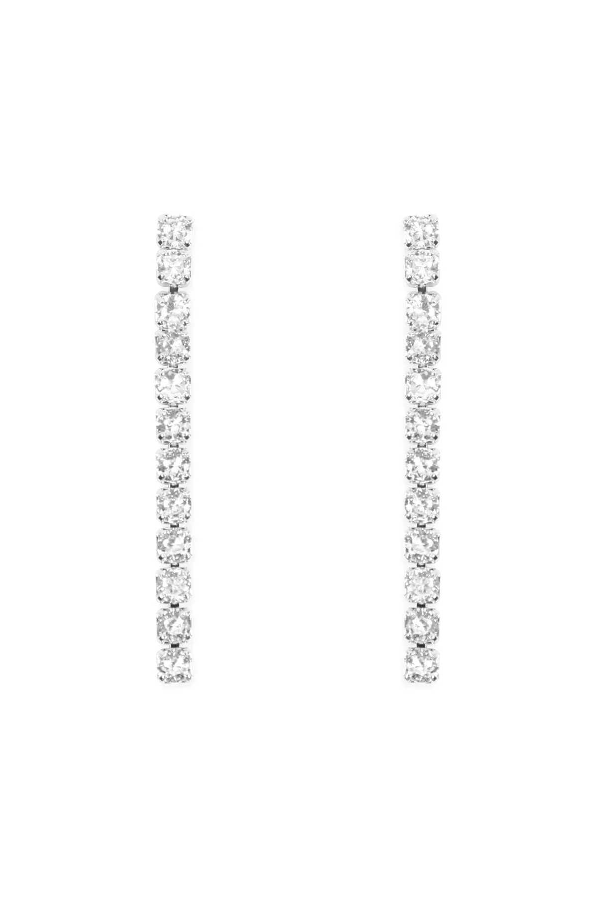 CUBIC ZIRCONIA 3MM 1 ROW NECKLACE AND EARRING SET