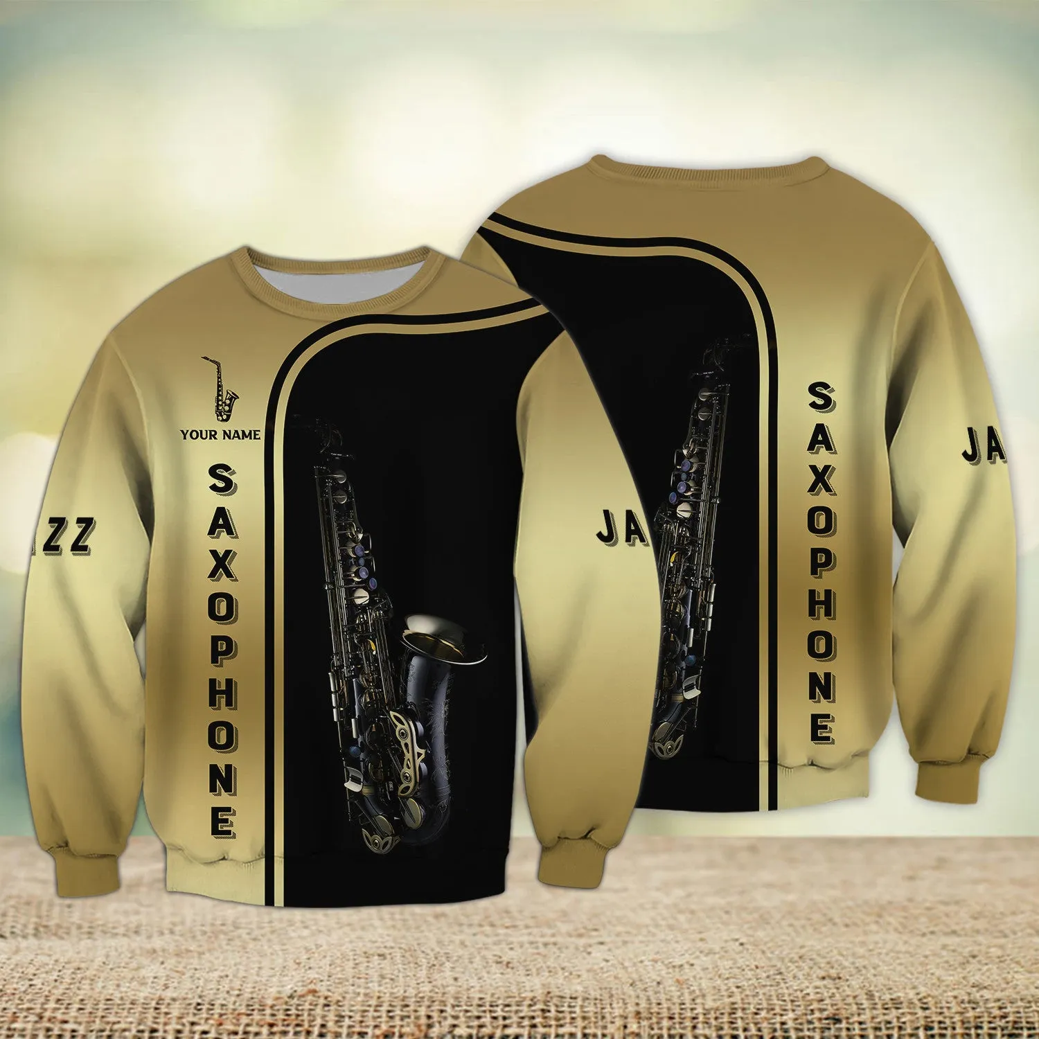 Custom Saxophone Shirts Saxophone Pattern Design Shirts 2745