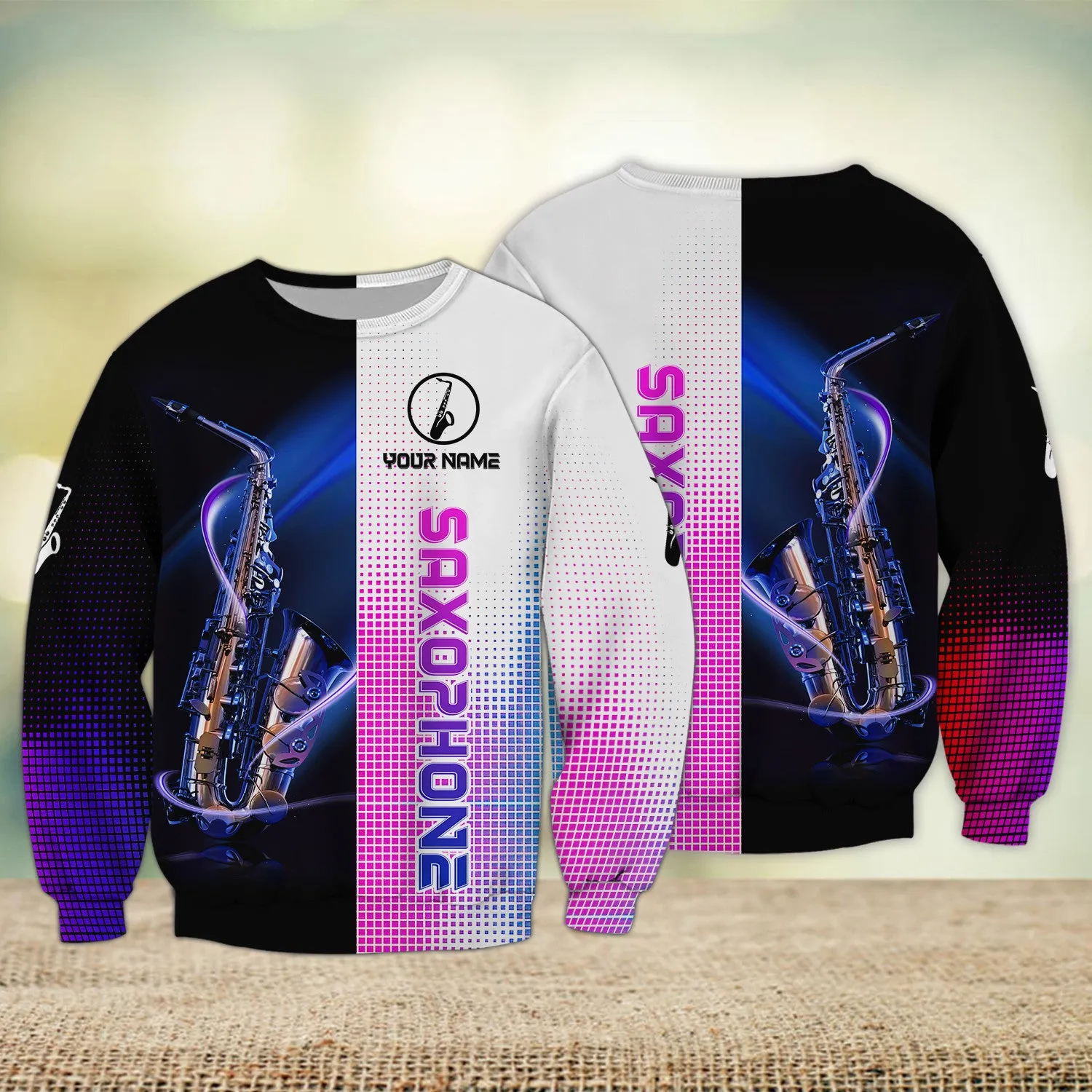Custom Saxophone Shirts Saxophone Pattern Design Shirts 2750