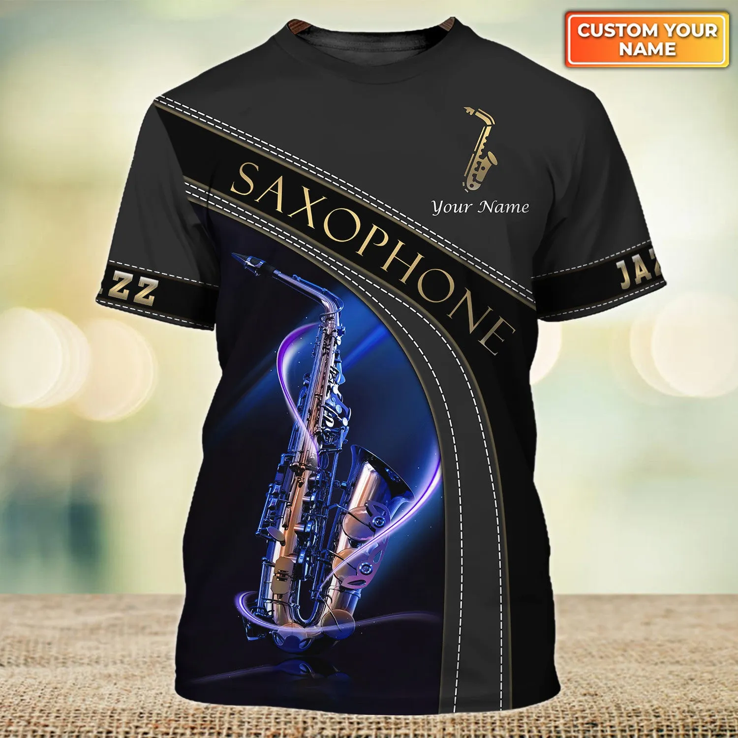 Custom Saxophone Zipper Shirts Saxophone Pattern Design Shirts 2741