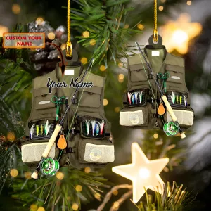 Custom Shaped Ornament -  Fishing Vest 2
