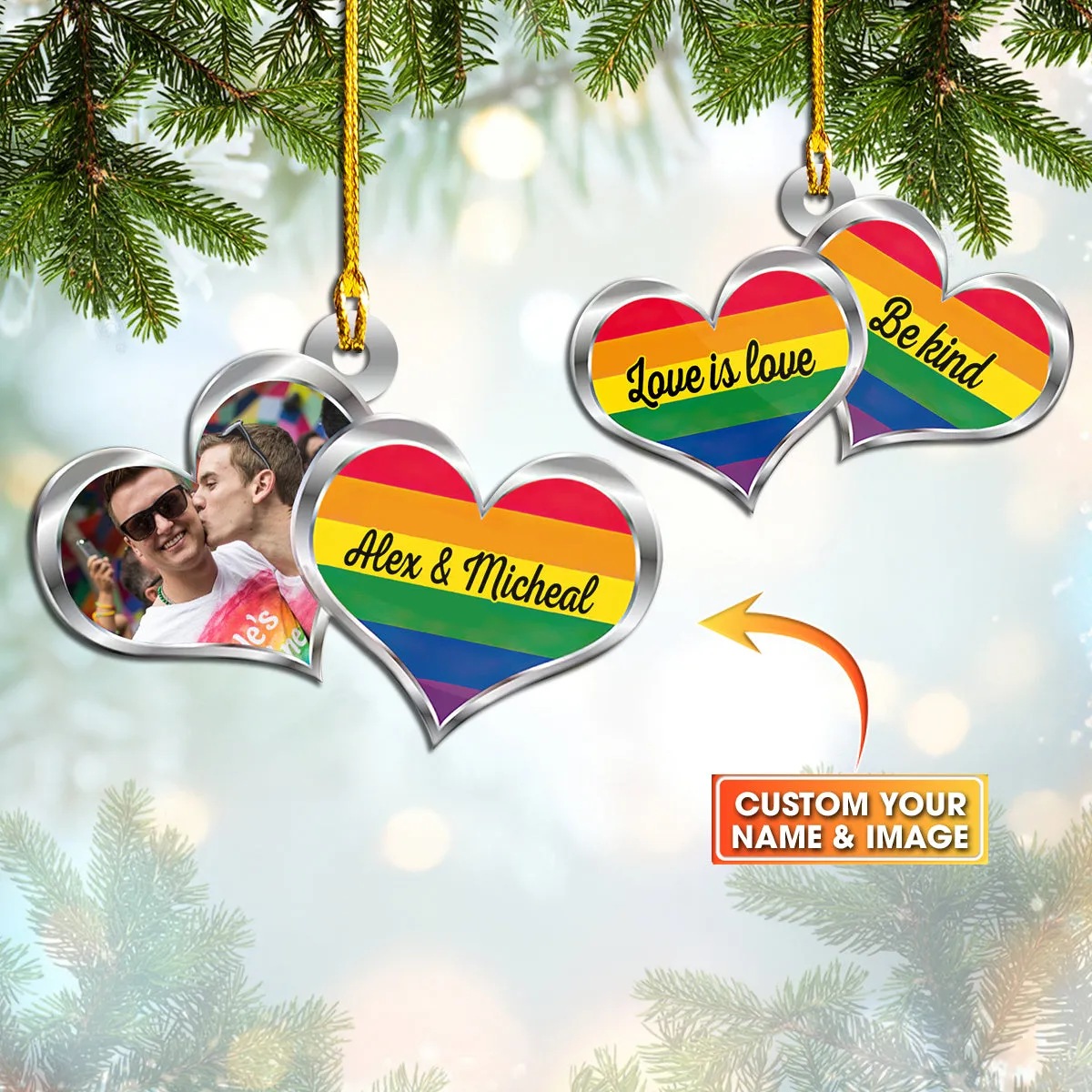 Custom Shaped Ornament - Lgbt Heart