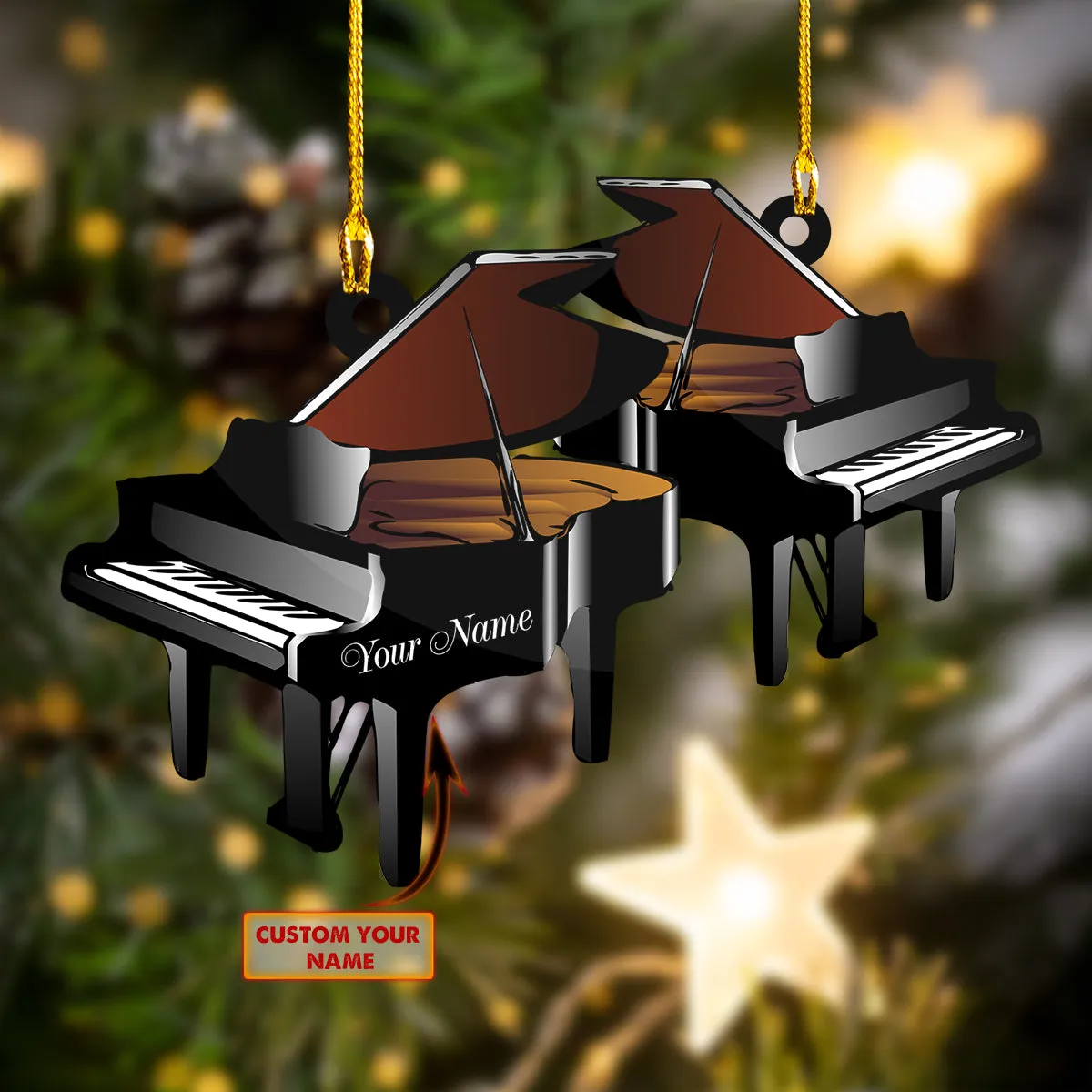 Custom Shaped Ornament - Piano 025