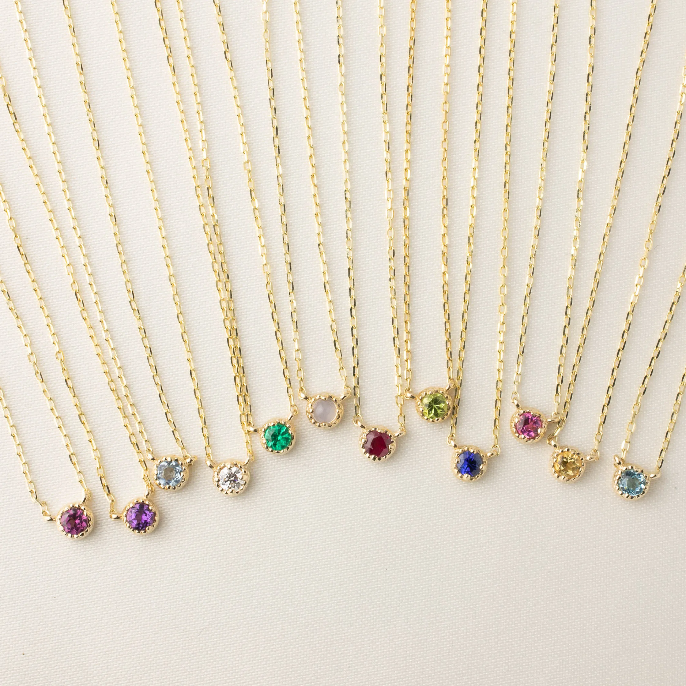 Dahlia Birthstone Solitaire Necklace