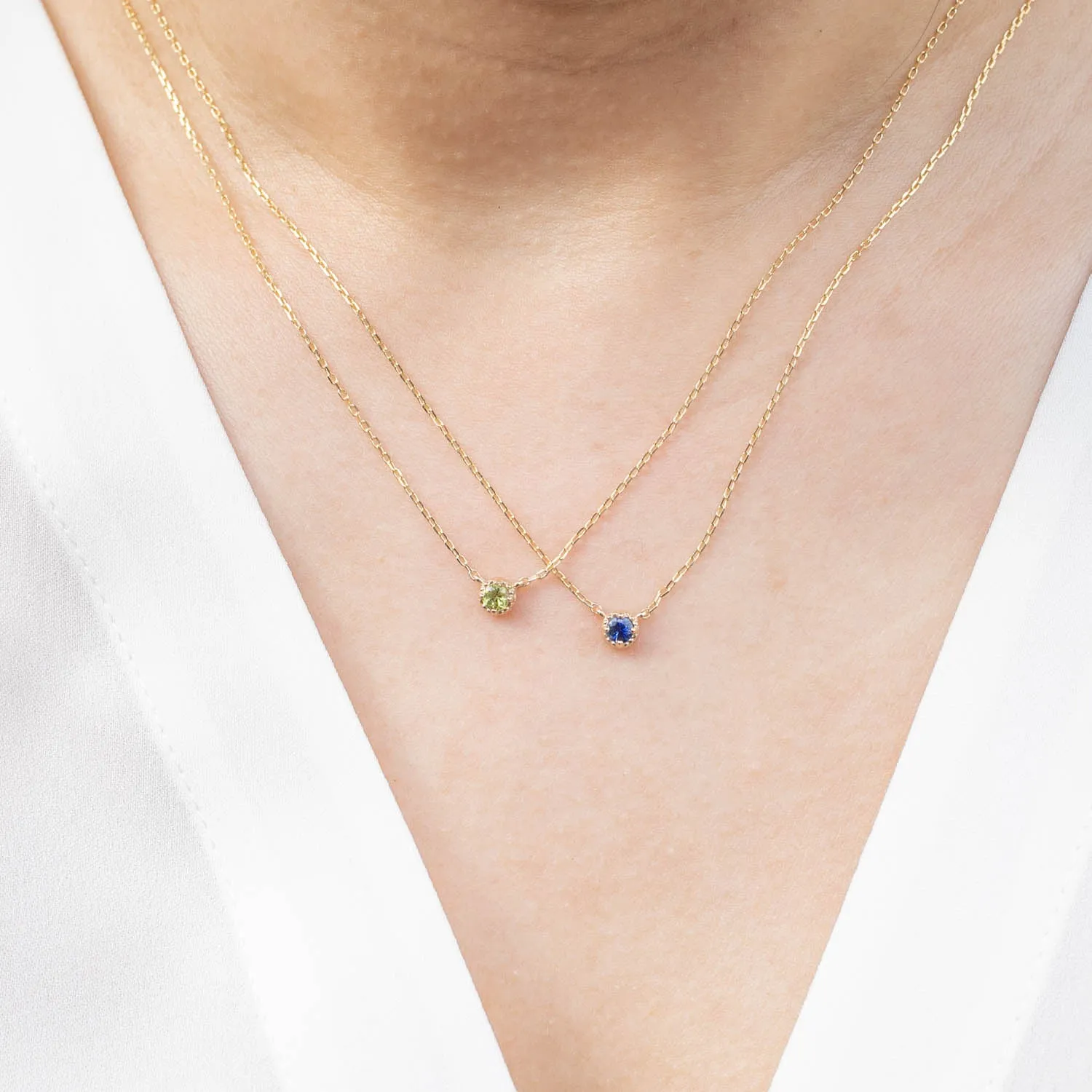 Dahlia Birthstone Solitaire Necklace