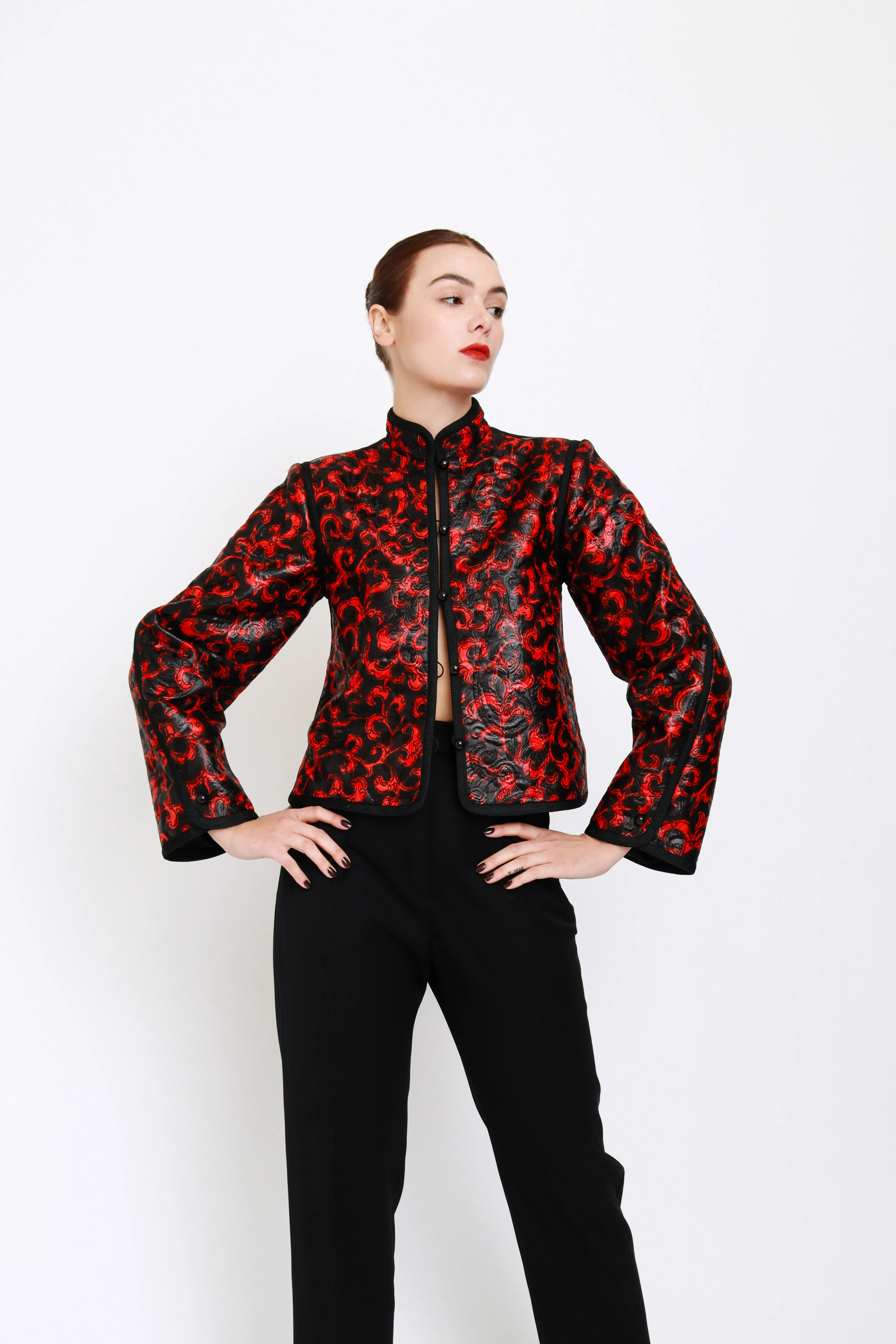 Damask Jacquard Mandarin Jacket