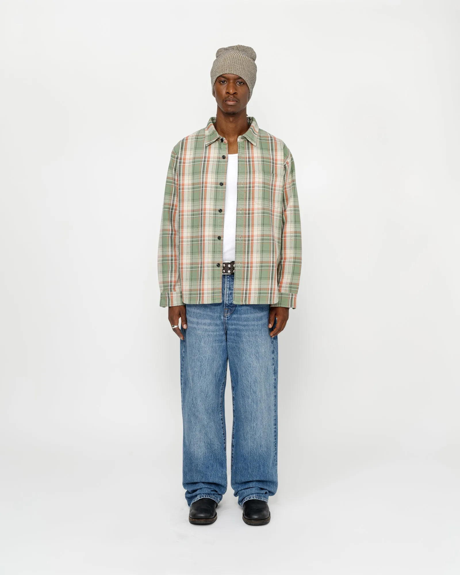 DAN WASHED COTTON PLAID SHIRT