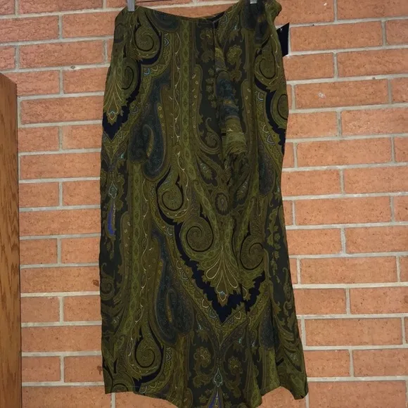 💚DANA BUCHMAND💚LONG PAISLEY WRAP SKIRT💚