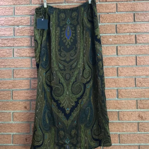 💚DANA BUCHMAND💚LONG PAISLEY WRAP SKIRT💚