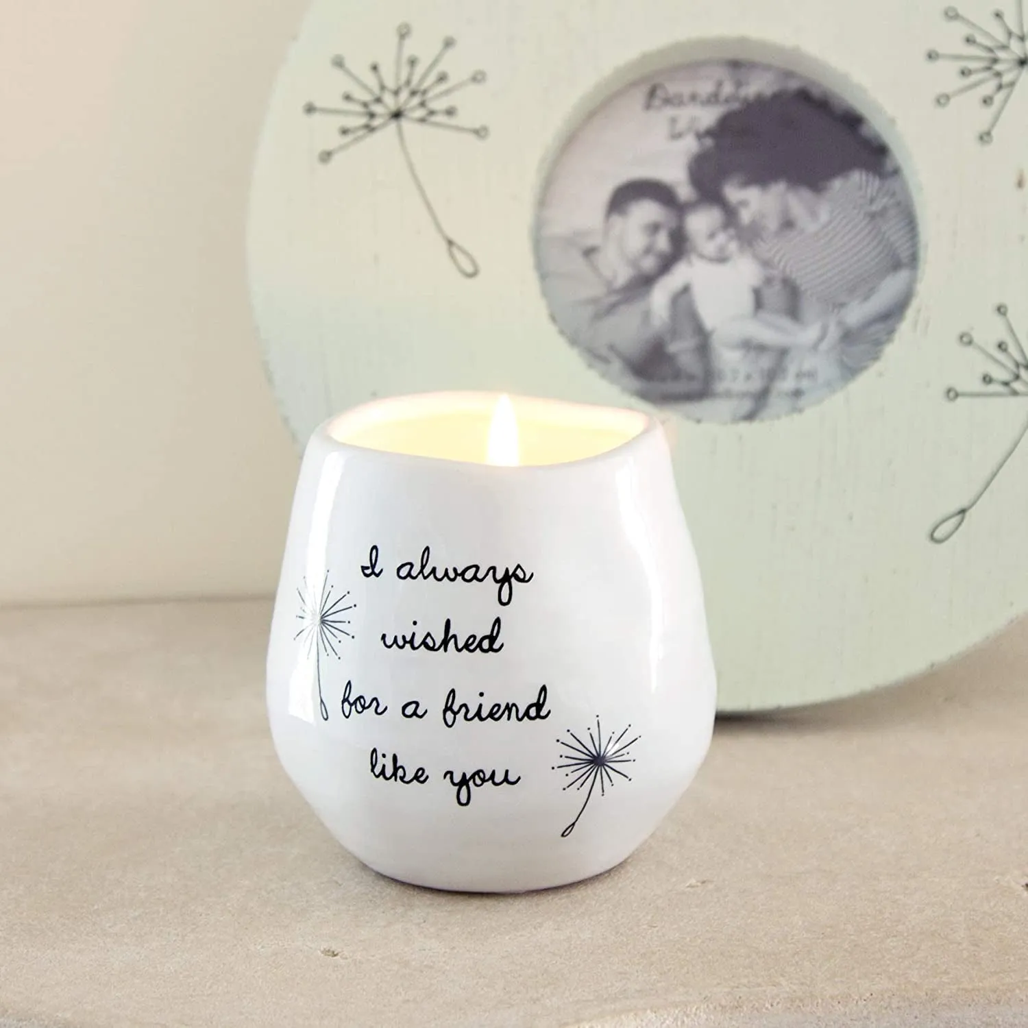 Dandelion Always Wished for a Friend like You Ceramic Soy Candle