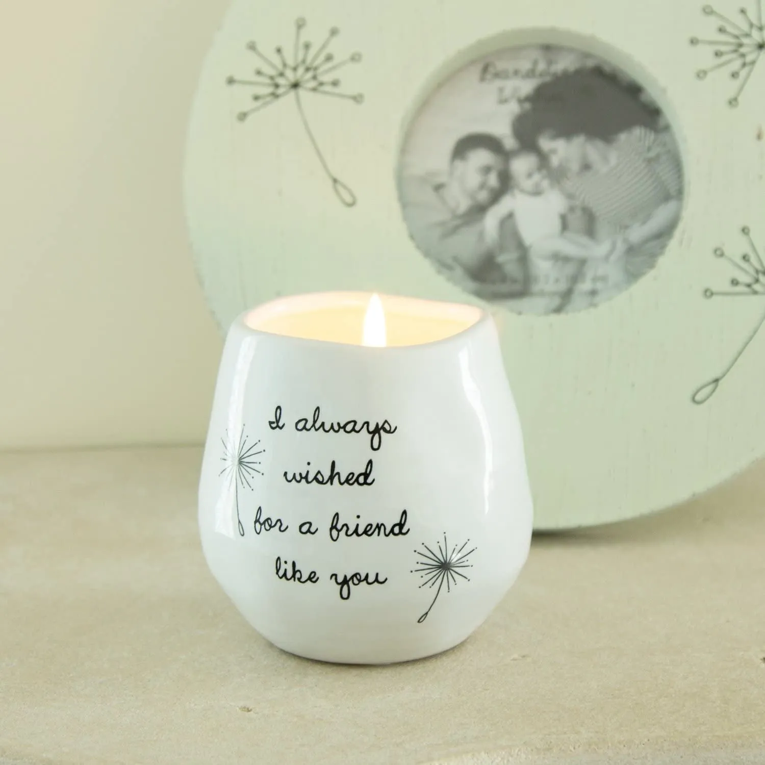 Dandelion Always Wished for a Friend like You Ceramic Soy Candle