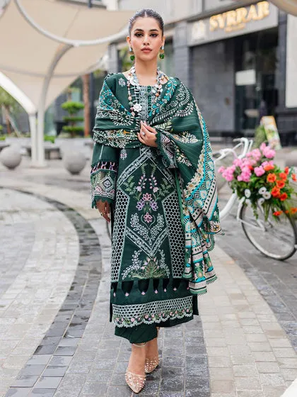 Dark Green Embroidered Pakistani Salwar Kameez Dupatta Salwar Suit