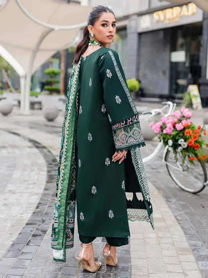 Dark Green Embroidered Pakistani Salwar Kameez Dupatta Salwar Suit