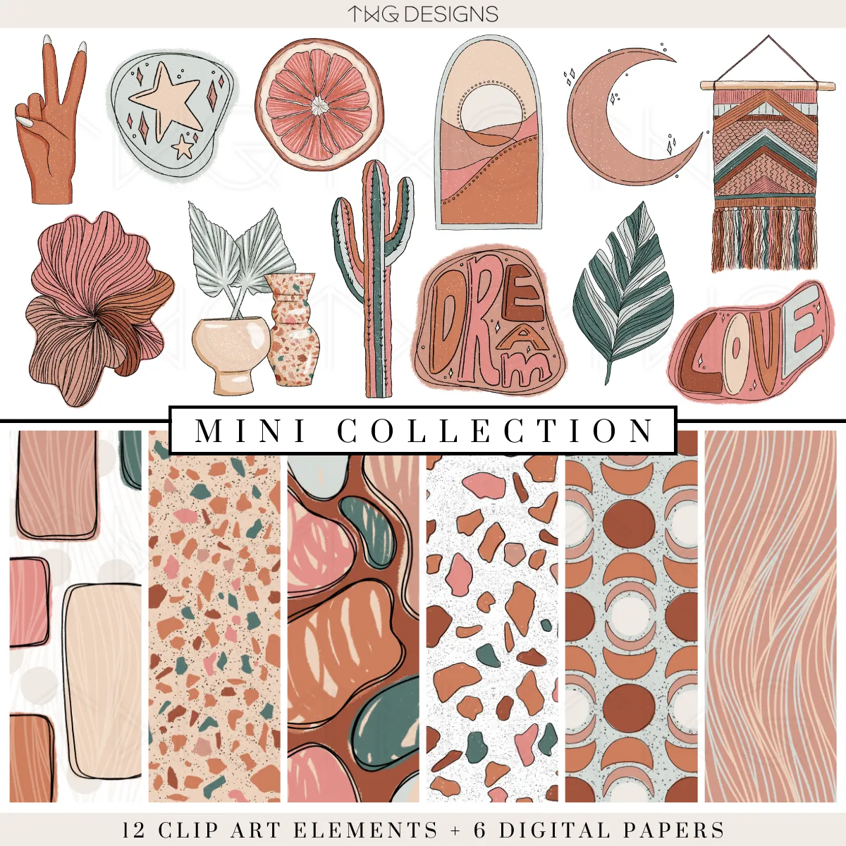Desert Dream Clipart   Pattern Bundle