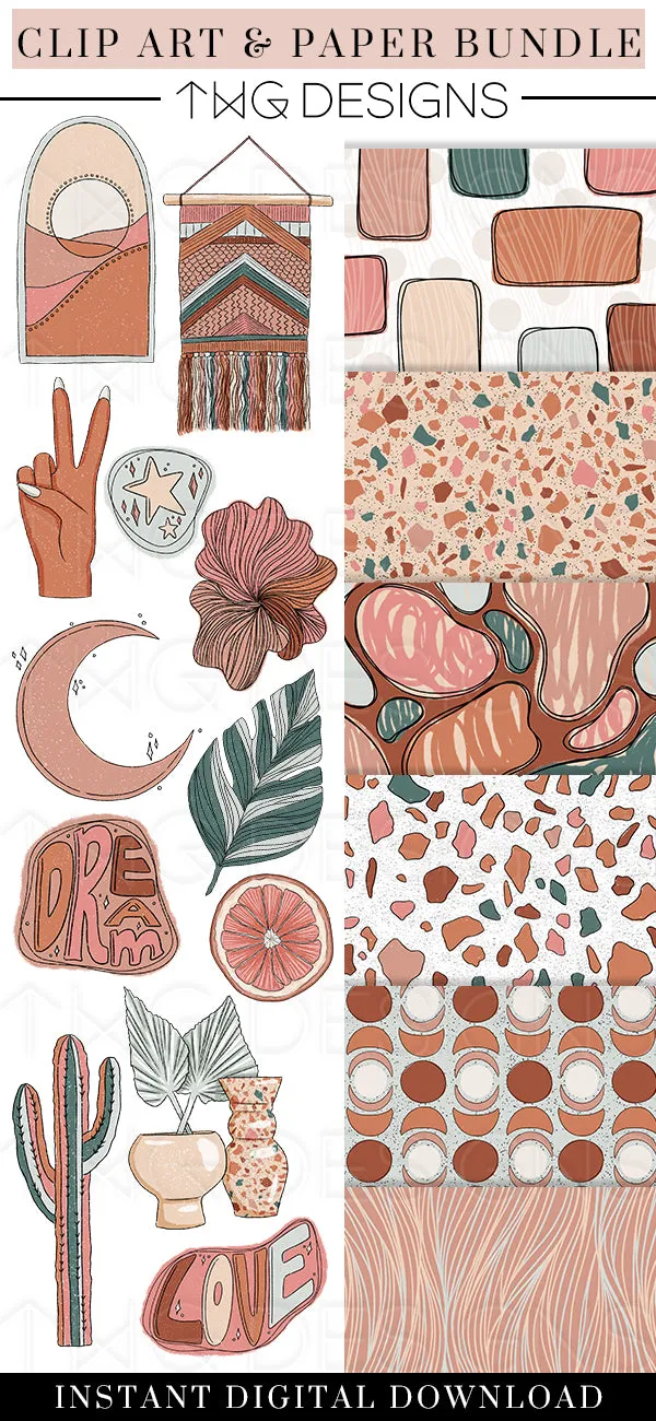 Desert Dream Clipart   Pattern Bundle