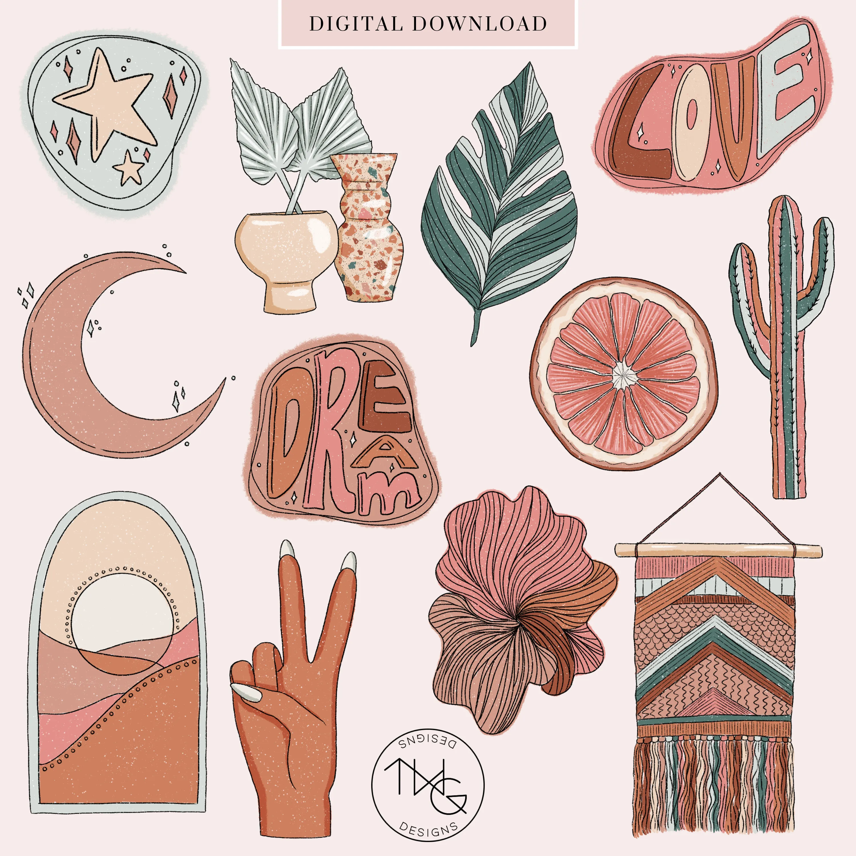 Desert Dream Clipart   Pattern Bundle