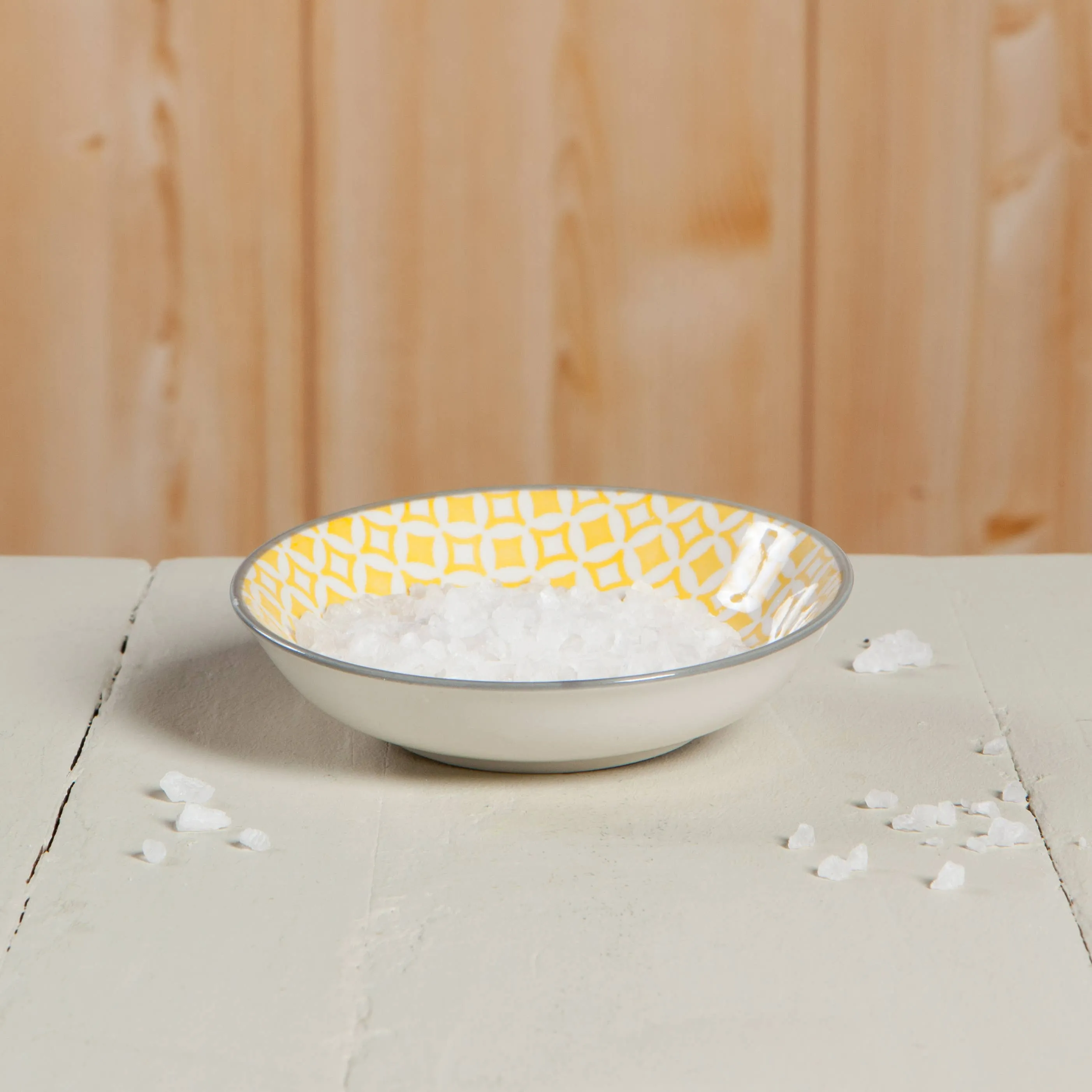 Dip Bowl, Yellow Diamonds Porcelain