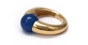 Donut- blue round stone ring