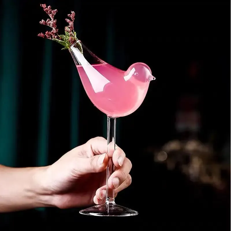 Drinking Bird Shaped glass Wine Glass 5oz/150ml Unique creative bird cocktail glass (DH1)