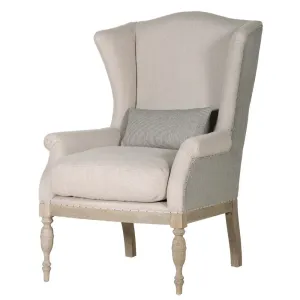 DWELL Taupe-Royal Blake Plain Stripe Salon Chair
