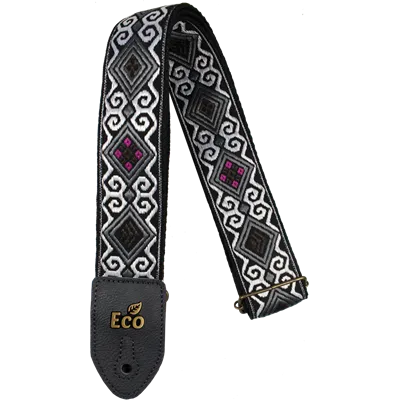 Ecostrap (ECOJACQ01) Vegan Jacquard Guitar Strap - Black