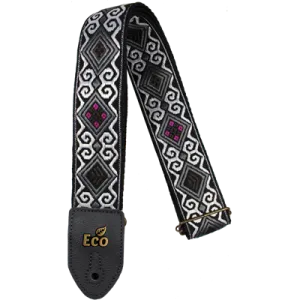 Ecostrap (ECOJACQ01) Vegan Jacquard Guitar Strap - Black