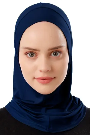 Elegant Full-Coverage Sport Hijab  | Navy Blue
