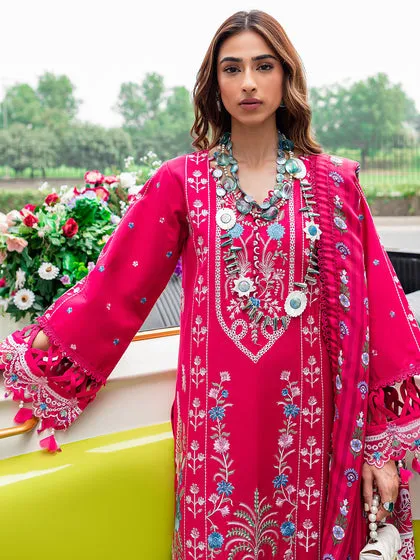Embroidered Shocking Pink Pakistani Salwar Kameez Dupatta Salwar Suit