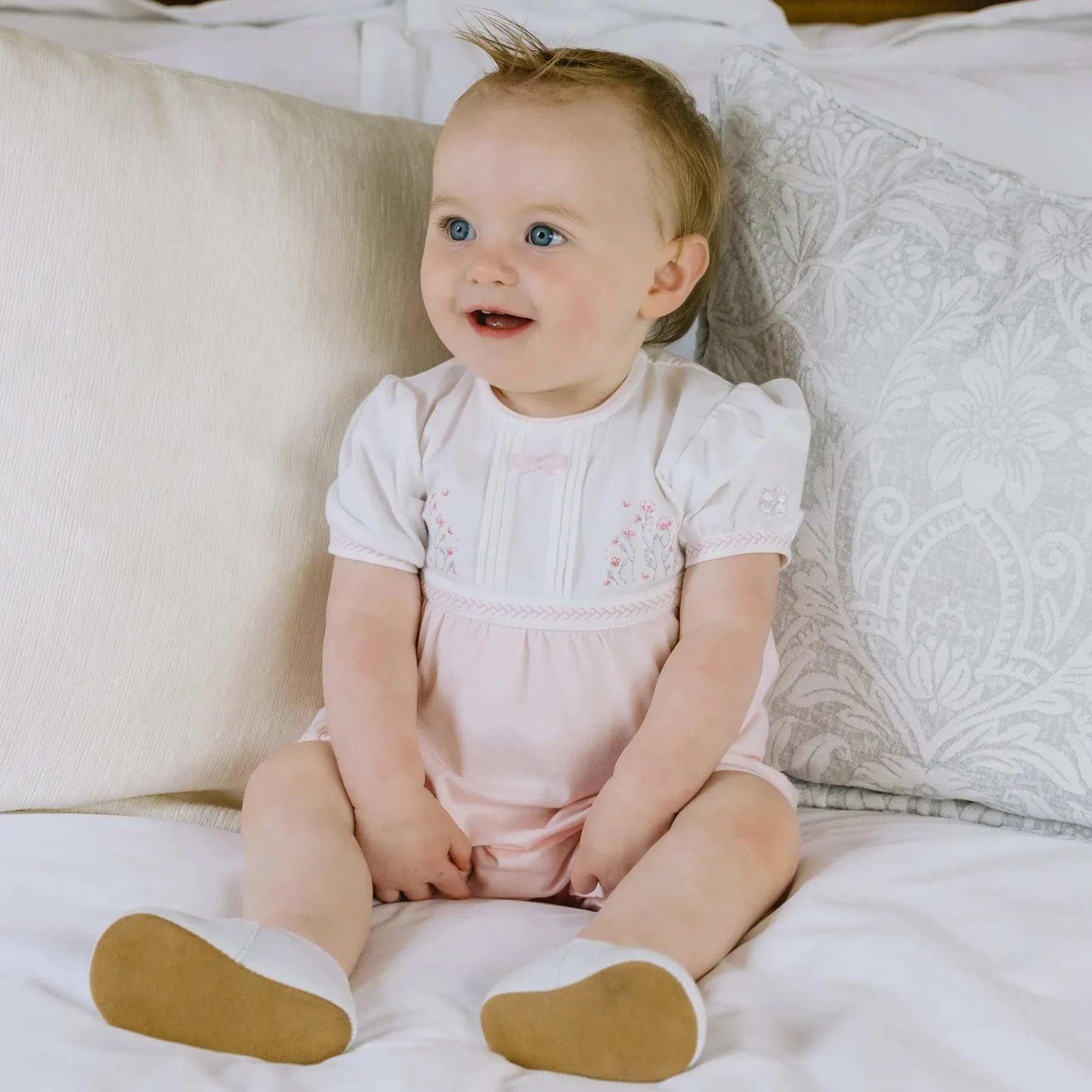 Emile et Rose Jemma Baby Girls Floral Embroidery Romper