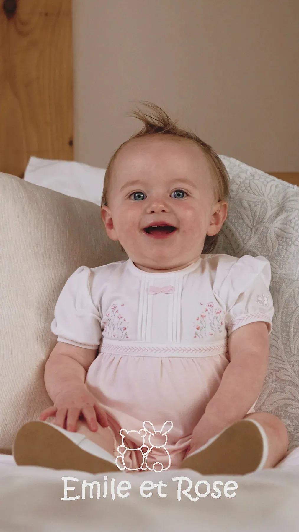 Emile et Rose Jemma Baby Girls Floral Embroidery Romper