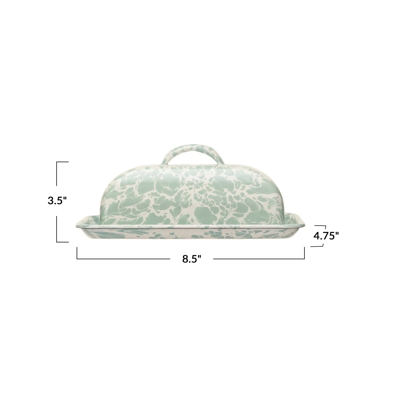 Enameled Metal Splatterware Butter Dish