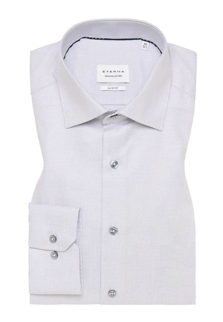 Eterna Structured Twill Slim Fit Dress Shirt