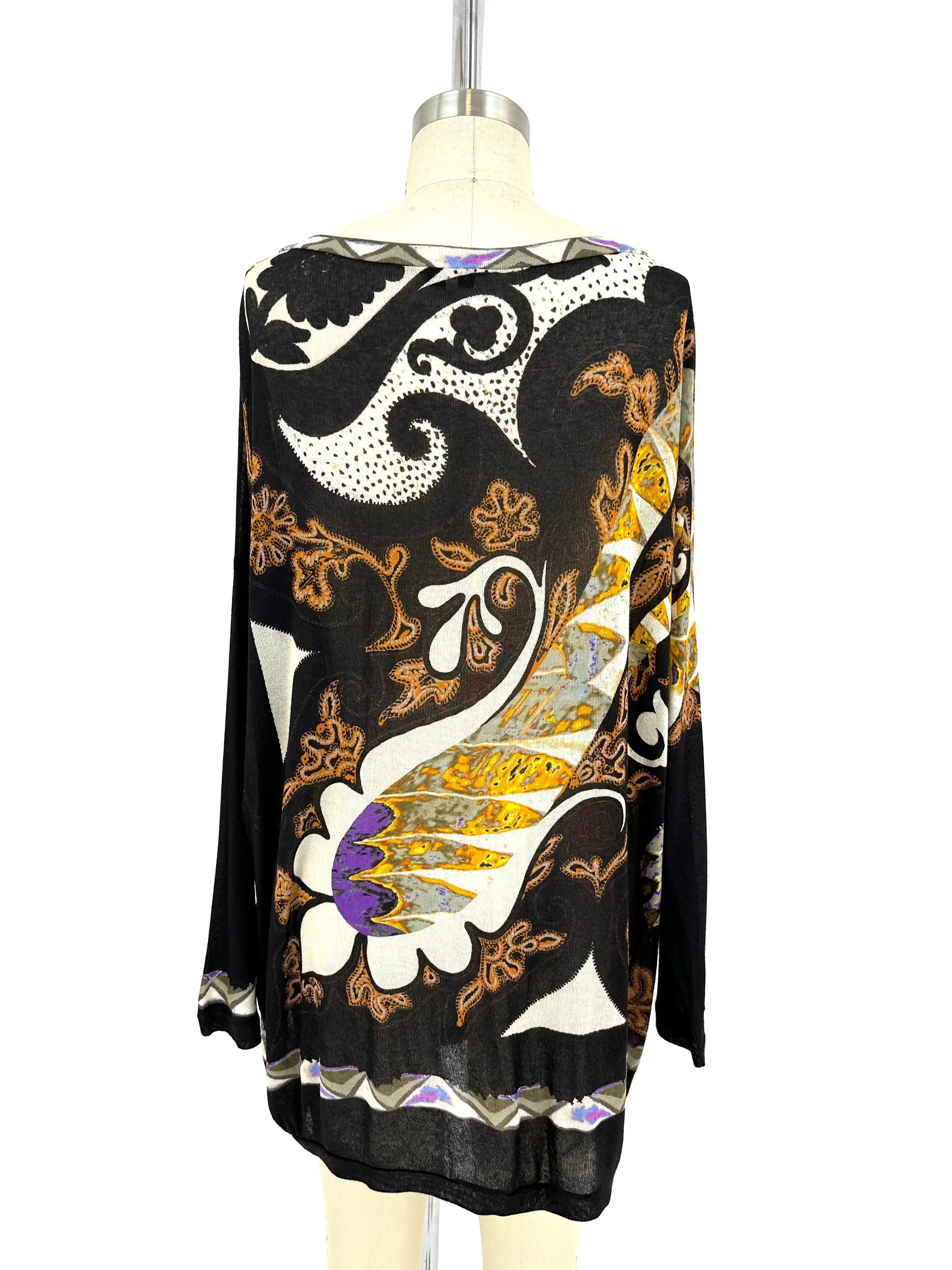 Etro Sheer Paisley Knit Top